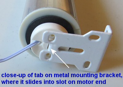 motor detail showing tab bracket